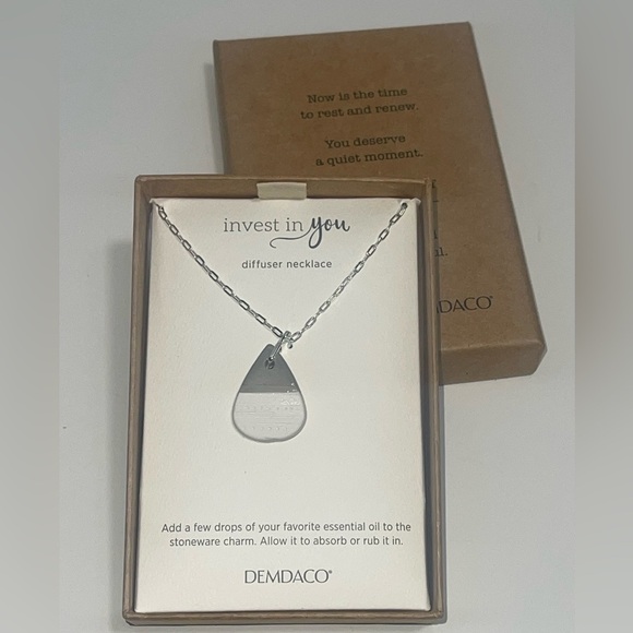 Invest in you! diffuser necklace -gray demdaco - Picture 1 of 4